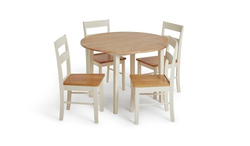 Chicago round cream oak dining - chicago,