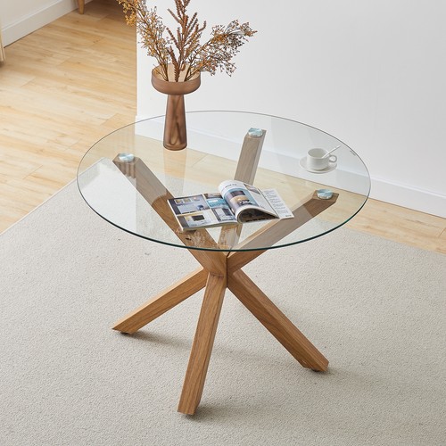 Round glass top dining - glass,