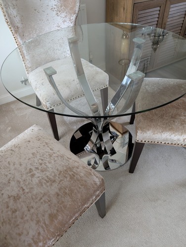 Glass and chrome round - glass,