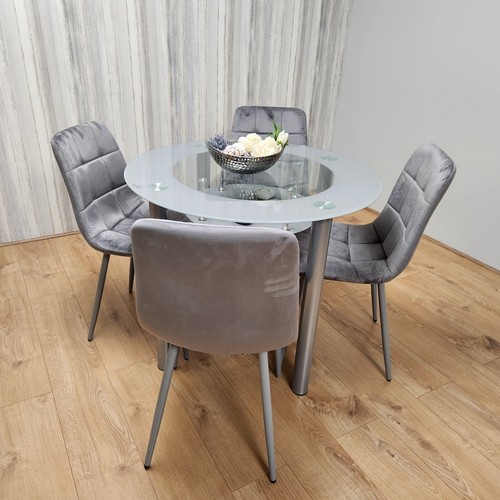 Grey round glass - grey,