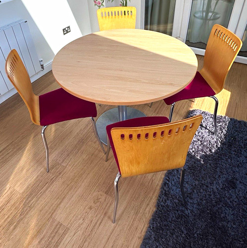 100cm round light wood dining - 100cm,