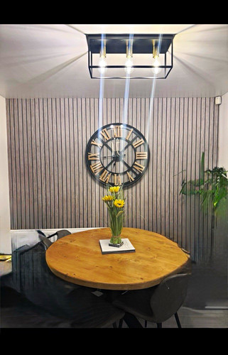 Round medium wood dining table - round,