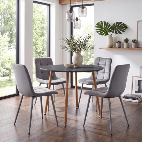 Grey round dining - round, and