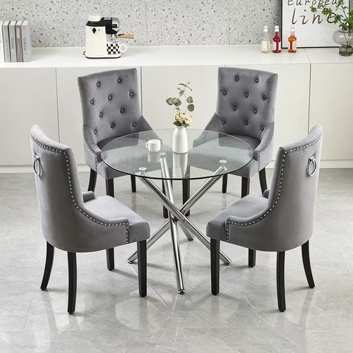 5pc round glass - round,