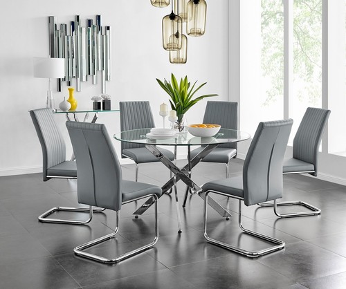 Novara large round chrome - large,