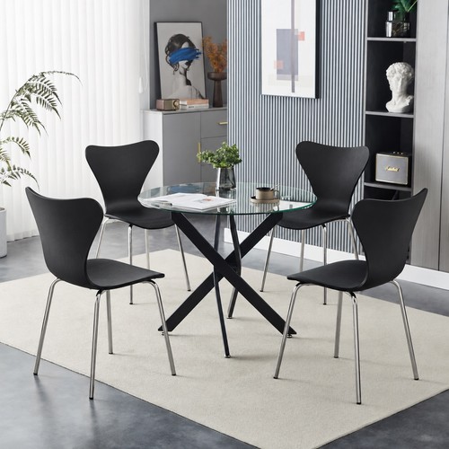 Round glass dining - table, and