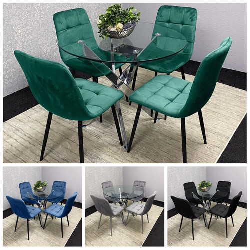 Modern glass dining - glass, set