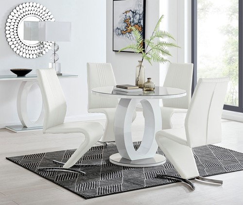Giovani round white - white, gloss