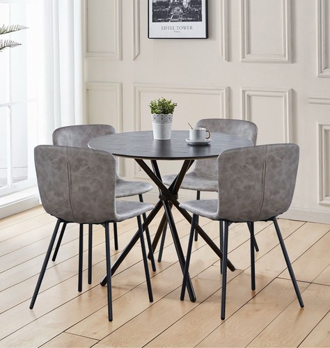 Dining set round black - dining, set,
