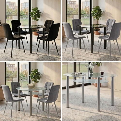 Round glass grey dining - round,