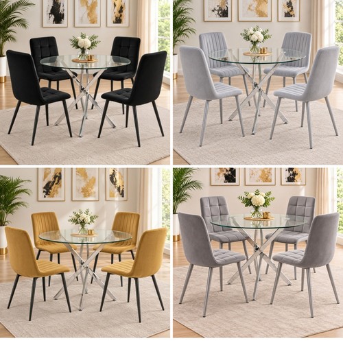 Modern round glass dining - modern,