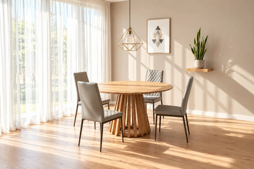 Kayci round oak dining - oak,