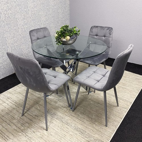 Modern round glass - modern, dining