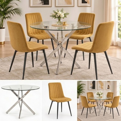Round glass dining - dining, and