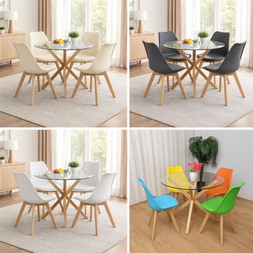 Round glass grey dining - glass,