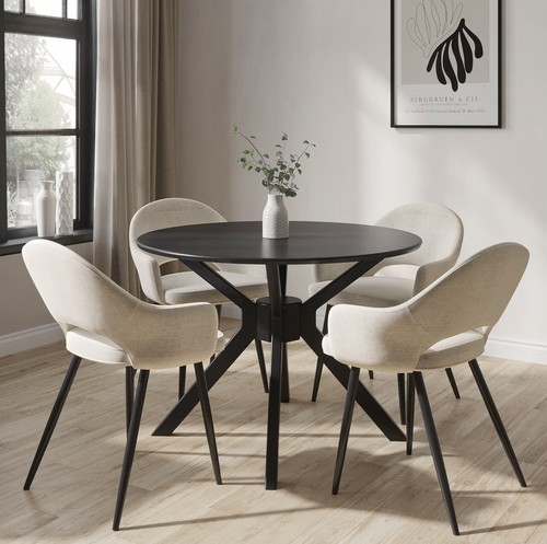 Modern black dining set - modern,