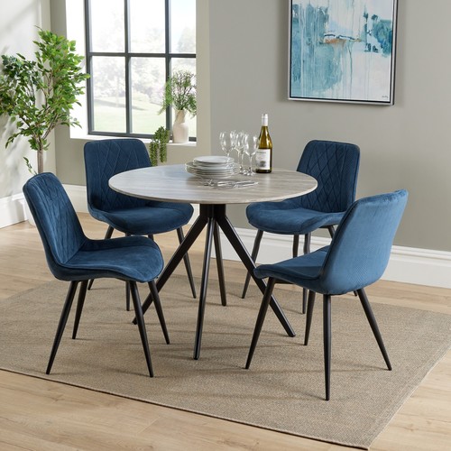 Piece dining set round table - 5,