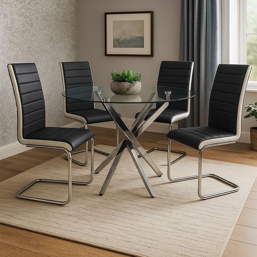 Round glass dining table - round,
