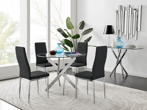 Novara chrome round glass - round,