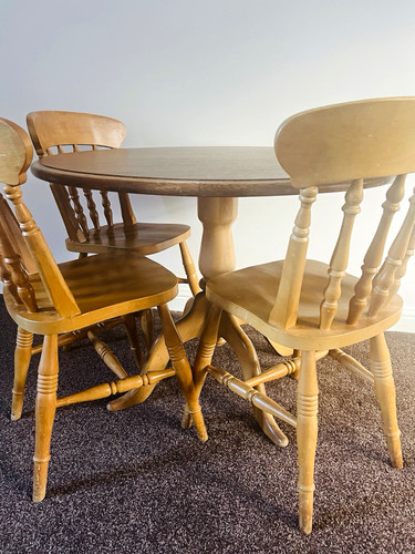 Round wooden dining - dining, &
