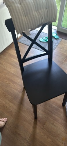 Round black wood dining - round, table