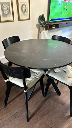 Round black dining table and - round,
