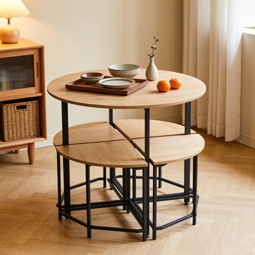 Space saving round table and - saving,