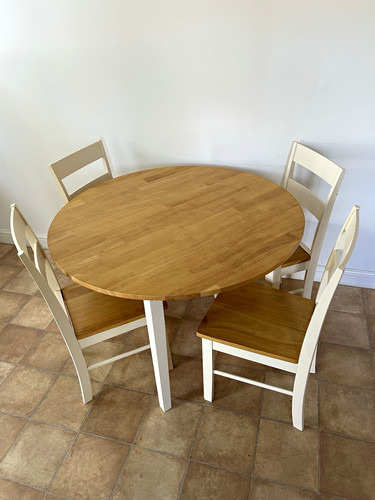 Round light wood dining - round,