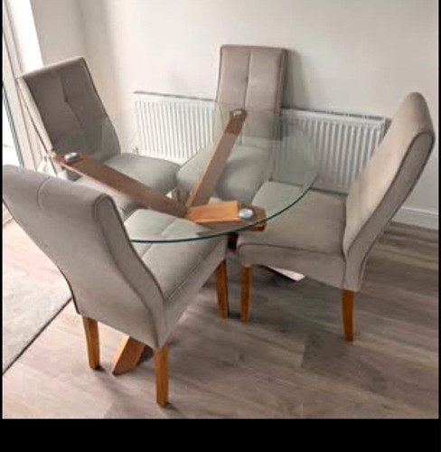 Round clear glass dining - glass,