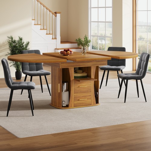 Round extendable dining - round,